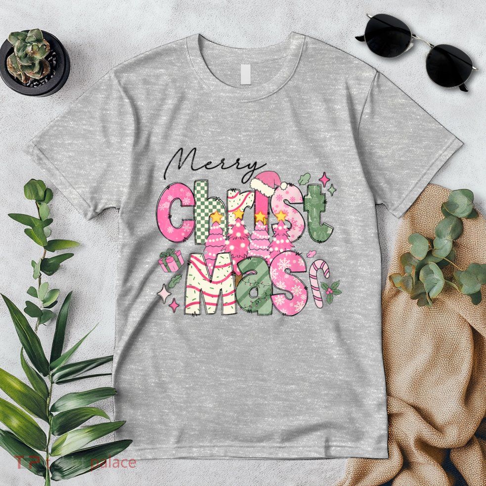 Merry Christmas Santa Hat Xmas Tree Cake Premium T-Shirt