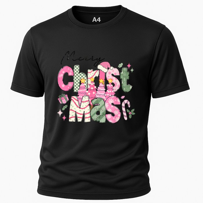 Merry Christmas Santa Hat Xmas Tree Cake Performance Shirt