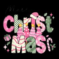 Merry Christmas Santa Hat Xmas Tree Cake Performance Shirt