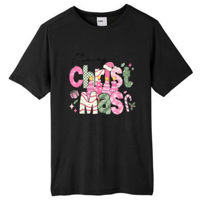 Merry Christmas Santa Hat Xmas Tree Cake Tall Fusion ChromaSoft Performance T-Shirt