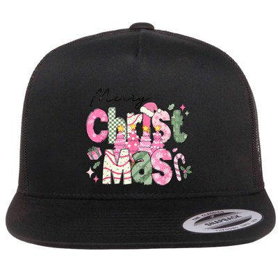 Merry Christmas Santa Hat Xmas Tree Cake Flatbill Hat