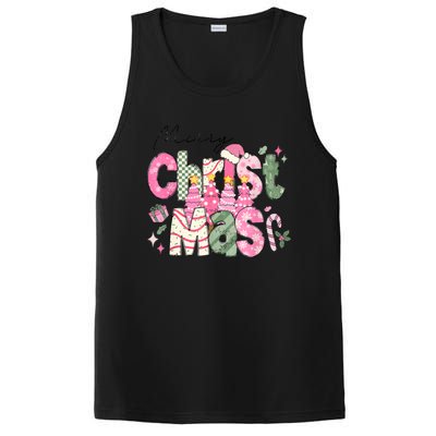 Merry Christmas Santa Hat Xmas Tree Cake PosiCharge Competitor Tank