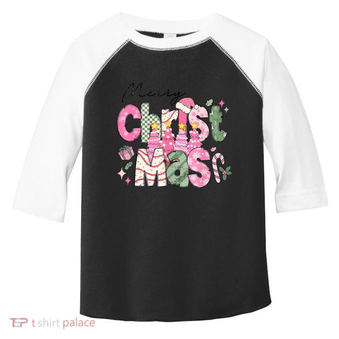 Merry Christmas Santa Hat Xmas Tree Cake Toddler Fine Jersey T-Shirt