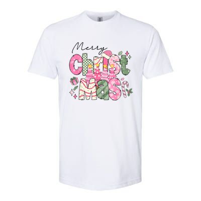 Merry Christmas Santa Hat Xmas Tree Cake Softstyle CVC T-Shirt