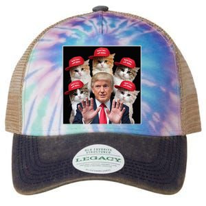 Make Cats Safe Again Trump 2024 Red Hat Make Pets Safe Again Legacy Tie Dye Trucker Hat