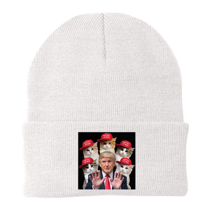 Make Cats Safe Again Trump 2024 Red Hat Make Pets Safe Again Knit Cap Winter Beanie