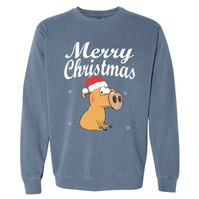 Merry Christmas Santa Hat Pig New Year Gift Idea Meaningful Gift Garment-Dyed Sweatshirt