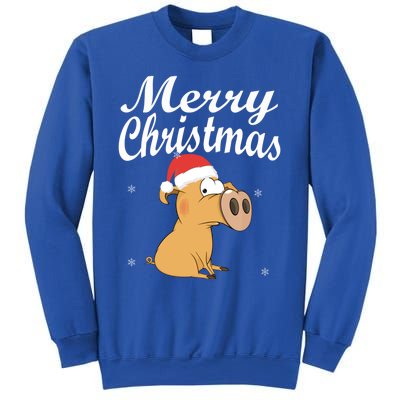 Merry Christmas Santa Hat Pig New Year Gift Idea Meaningful Gift Sweatshirt