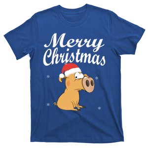 Merry Christmas Santa Hat Pig New Year Gift Idea Meaningful Gift T-Shirt