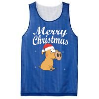 Merry Christmas Santa Hat Pig New Year Gift Idea Meaningful Gift Mesh Reversible Basketball Jersey Tank