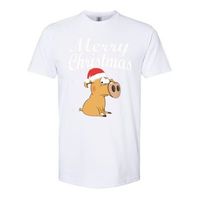 Merry Christmas Santa Hat Pig New Year Gift Idea Meaningful Gift Softstyle CVC T-Shirt