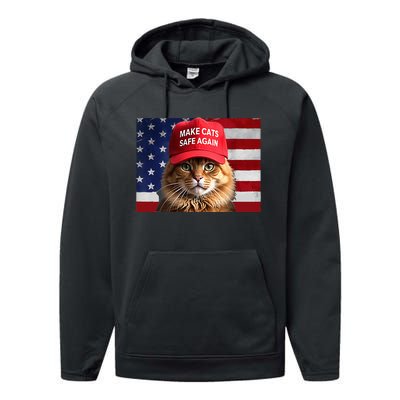 Make Cats Safe Again Red Hat 2024 Debate Funny Performance Fleece Hoodie