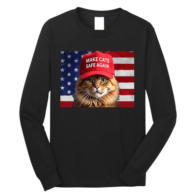 Make Cats Safe Again Red Hat 2024 Debate Funny Long Sleeve Shirt