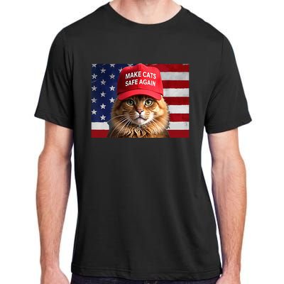 Make Cats Safe Again Red Hat 2024 Debate Funny Adult ChromaSoft Performance T-Shirt