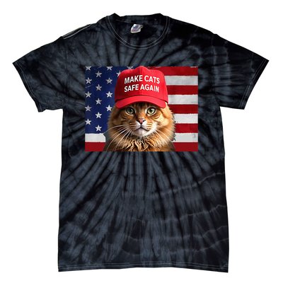 Make Cats Safe Again Red Hat 2024 Debate Funny Tie-Dye T-Shirt