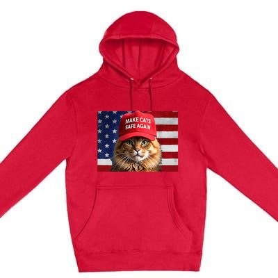 Make Cats Safe Again Red Hat 2024 Debate Funny Premium Pullover Hoodie