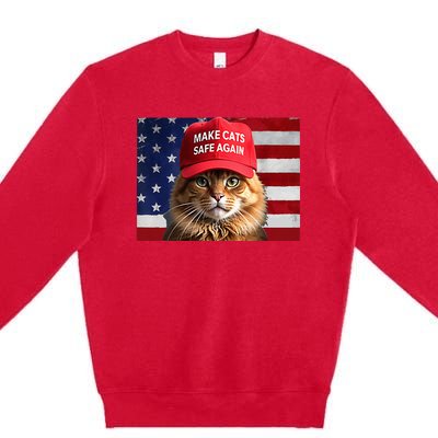 Make Cats Safe Again Red Hat 2024 Debate Funny Premium Crewneck Sweatshirt