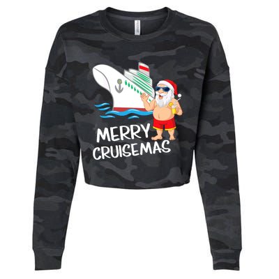 Merry Cruisemas Santa Claus Christmas Family Cruise Graphic Cropped Pullover Crew