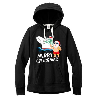 Merry Cruisemas Santa Claus Christmas Family Cruise Graphic Women's Fleece Hoodie