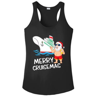 Merry Cruisemas Santa Claus Christmas Family Cruise Graphic Ladies PosiCharge Competitor Racerback Tank