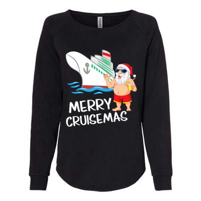 Merry Cruisemas Santa Claus Christmas Family Cruise Graphic Womens California Wash Sweatshirt