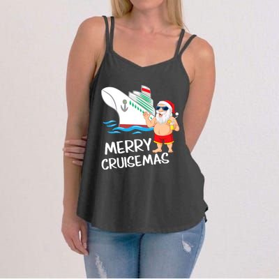 Merry Cruisemas Santa Claus Christmas Family Cruise Graphic Women's Strappy Tank