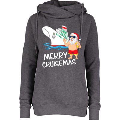 Merry Cruisemas Santa Claus Christmas Family Cruise Graphic Womens Funnel Neck Pullover Hood