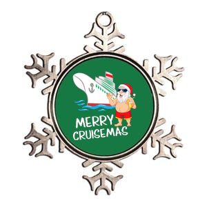 Merry Cruisemas Santa Claus Christmas Family Cruise Graphic Metallic Star Ornament