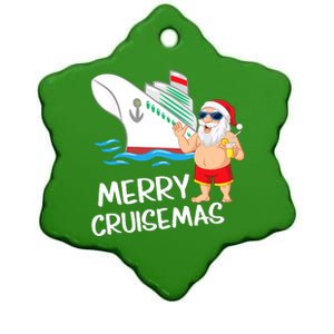 Merry Cruisemas Santa Claus Christmas Family Cruise Graphic Ceramic Star Ornament