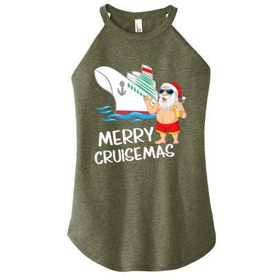 Merry Cruisemas Santa Claus Christmas Family Cruise Graphic Women's Perfect Tri Rocker Tank