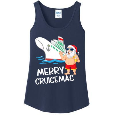 Merry Cruisemas Santa Claus Christmas Family Cruise Graphic Ladies Essential Tank