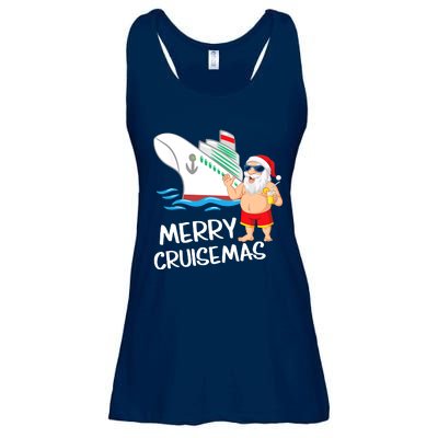 Merry Cruisemas Santa Claus Christmas Family Cruise Graphic Ladies Essential Flowy Tank