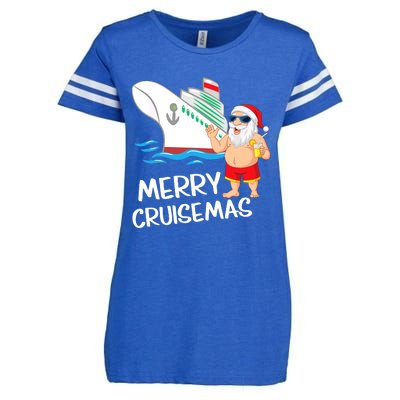 Merry Cruisemas Santa Claus Christmas Family Cruise Graphic Enza Ladies Jersey Football T-Shirt