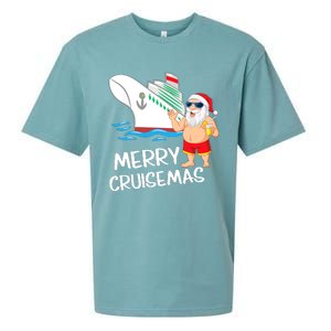 Merry Cruisemas Santa Claus Christmas Family Cruise Graphic Sueded Cloud Jersey T-Shirt