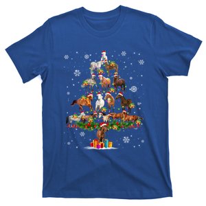 Merry Christmas Santa Horse Christmas Tree In Snow Pajamas Great Gift T-Shirt