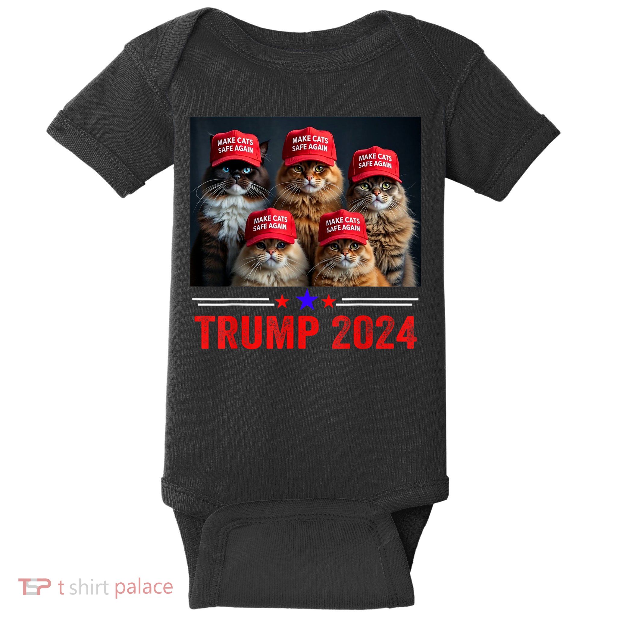 Make Cats Safe Again Trump 2024 Baby Bodysuit