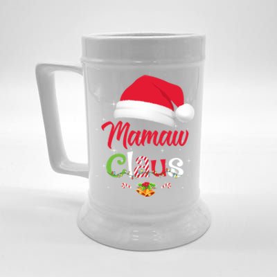 Mamaw Claus Santa Christmas Matching Family Pajama Funny Gift Beer Stein