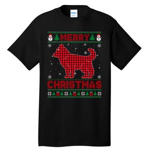 Merry Christmas Siberian Husky Dog Buffalo Red Plaid Sweater Long Sleeve Tall T-Shirt