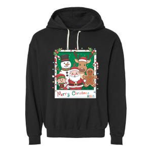 Merry Christmas Santa Elf Reindeer Snowman Gingerbread Garment-Dyed Fleece Hoodie