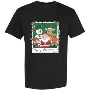 Merry Christmas Santa Elf Reindeer Snowman Gingerbread Garment-Dyed Heavyweight T-Shirt