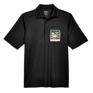 Merry Christmas Santa Elf Reindeer Snowman Gingerbread Men's Origin Performance Pique Polo