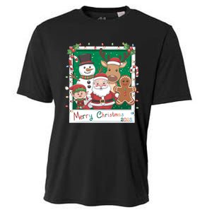 Merry Christmas Santa Elf Reindeer Snowman Gingerbread Cooling Performance Crew T-Shirt