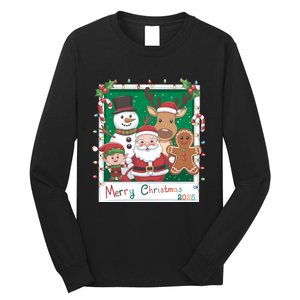 Merry Christmas Santa Elf Reindeer Snowman Gingerbread Long Sleeve Shirt