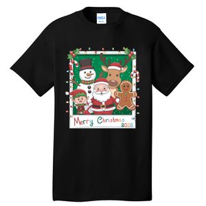 Merry Christmas Santa Elf Reindeer Snowman Gingerbread Tall T-Shirt