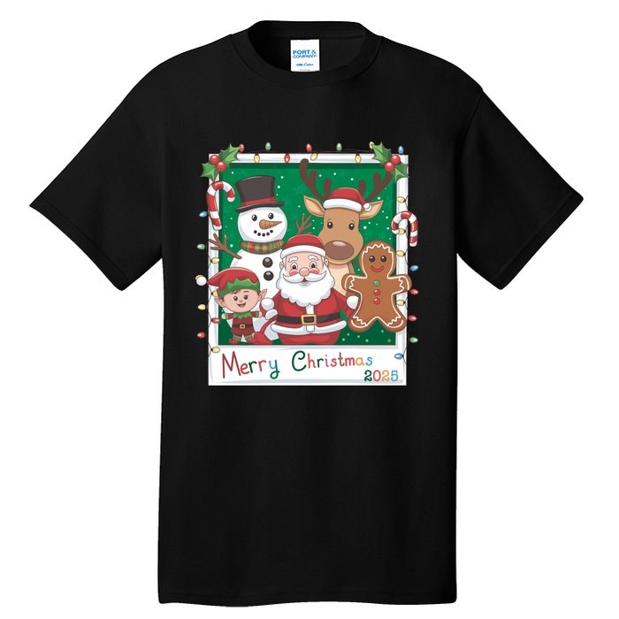 Merry Christmas Santa Elf Reindeer Snowman Gingerbread Tall T-Shirt