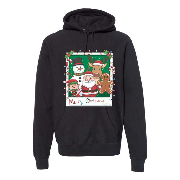 Merry Christmas Santa Elf Reindeer Snowman Gingerbread Premium Hoodie