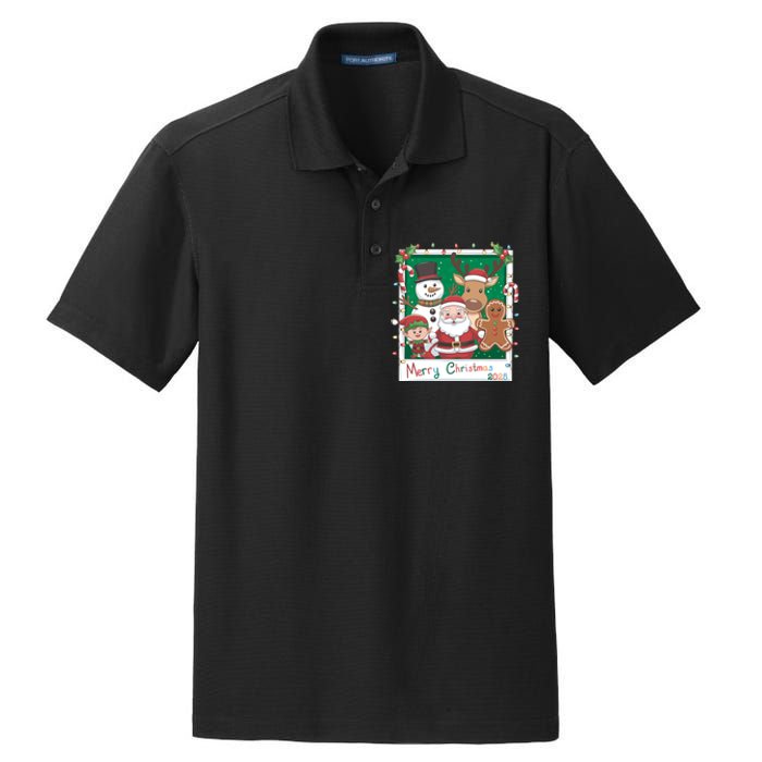 Merry Christmas Santa Elf Reindeer Snowman Gingerbread Dry Zone Grid Polo