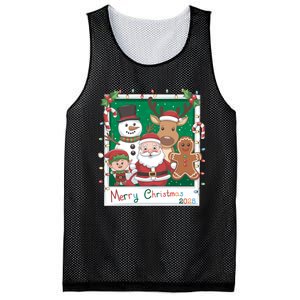 Merry Christmas Santa Elf Reindeer Snowman Gingerbread Mesh Reversible Basketball Jersey Tank