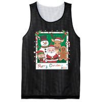 Merry Christmas Santa Elf Reindeer Snowman Gingerbread Mesh Reversible Basketball Jersey Tank