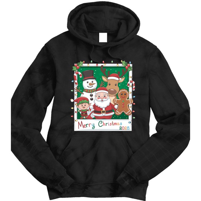 Merry Christmas Santa Elf Reindeer Snowman Gingerbread Tie Dye Hoodie